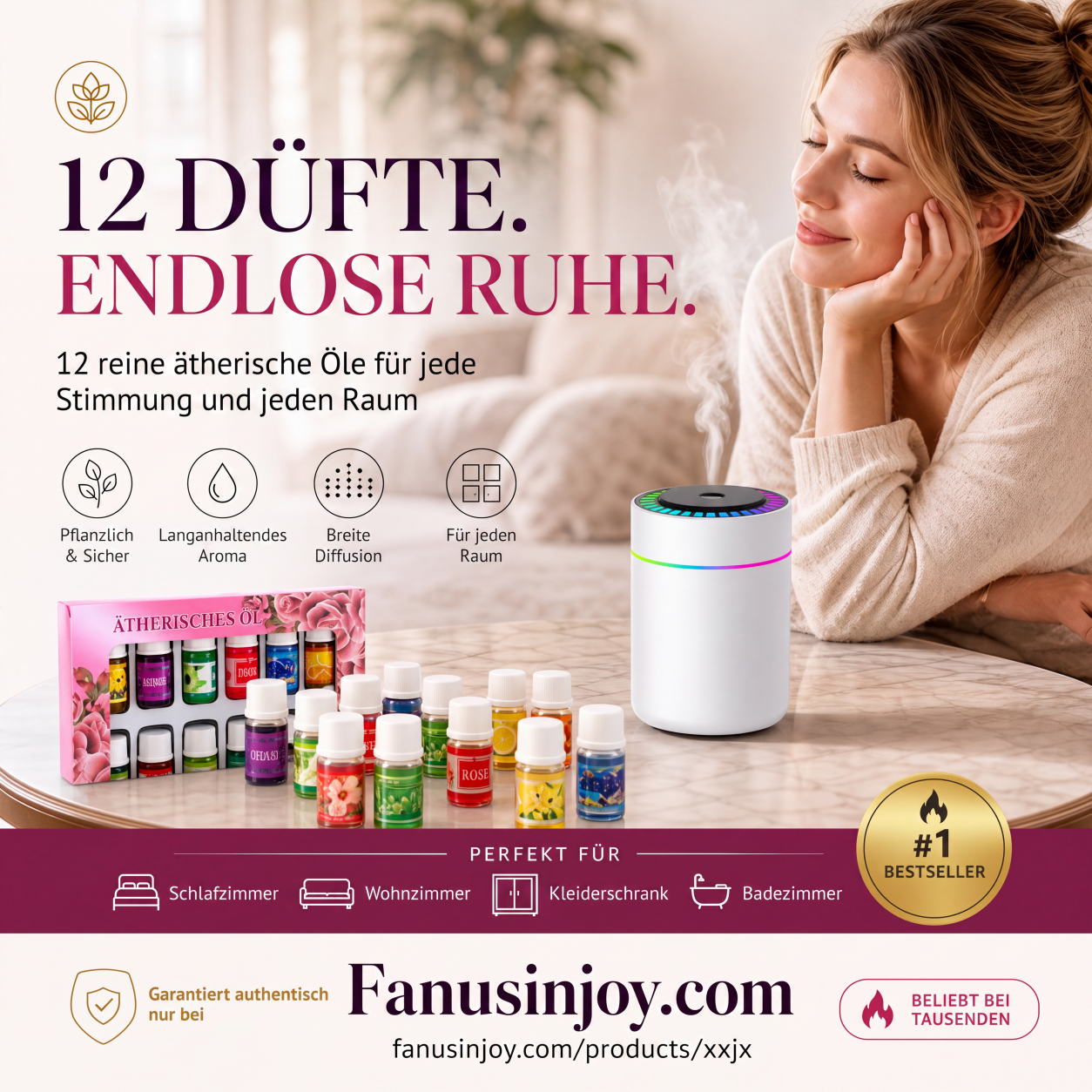 🔥Zeitlich begrenzt 50 % Rabatt! 🎁🌺Der frische Duft hebt Ihre Stimmung! 🌷12er-Set wasserlösliche ätherische Öle