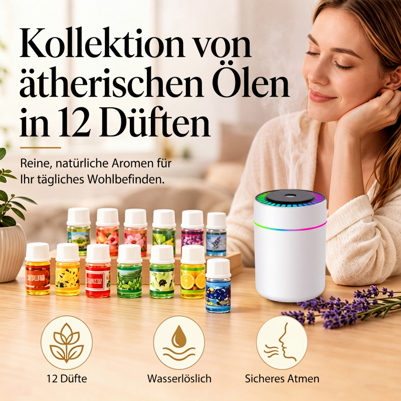 🔥Zeitlich begrenzt 50 % Rabatt! 🎁🌺Der frische Duft hebt Ihre Stimmung! 🌷12er-Set wasserlösliche ätherische Öle