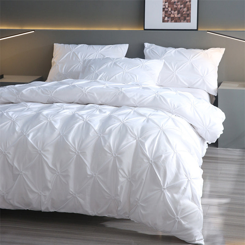 🛏️ 50% RABATT! ✨ 3-teiliges Pintuck-Bettbezug & Kissenbezüge Set – Weiche Baumwolle, Faltenfreies Design & Perfekt Für Ein Elegantes Schlafzimmer 🛌