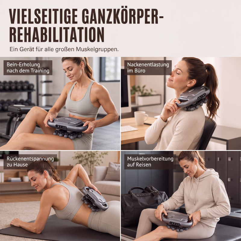 ✨50% Rabatt✨💆‍♀️🔥Faszien-Massagepistole mit mehreren Aufsätzen für die Tiefengewebsmassage