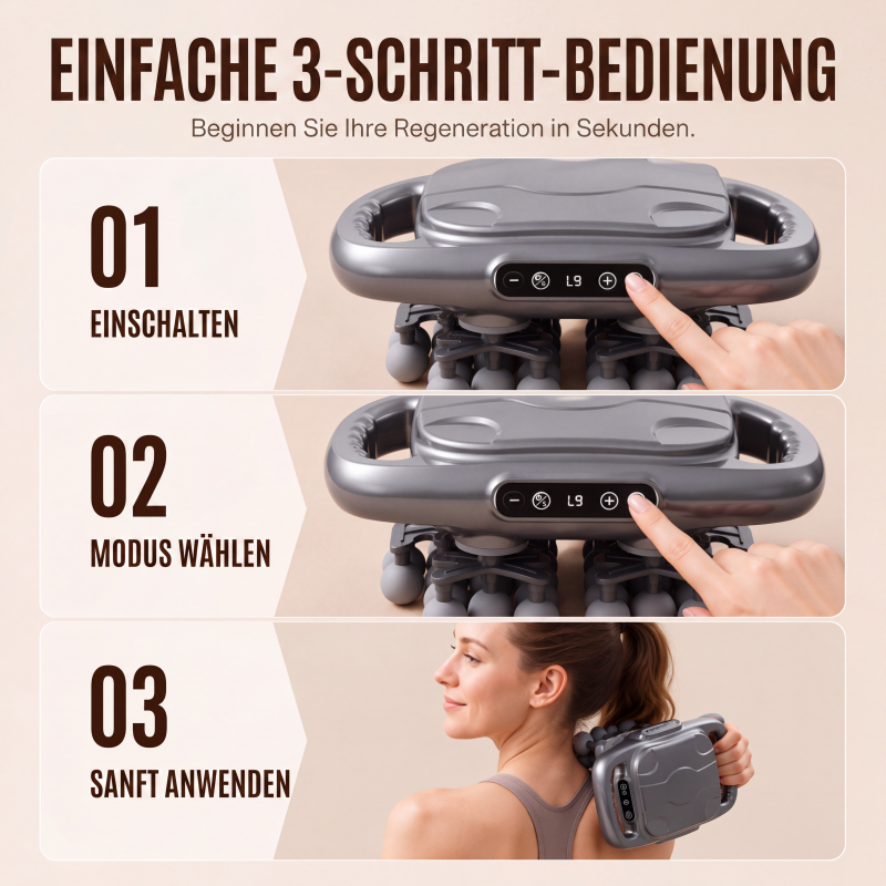 ✨50% Rabatt✨💆‍♀️🔥Faszien-Massagepistole mit mehreren Aufsätzen für die Tiefengewebsmassage