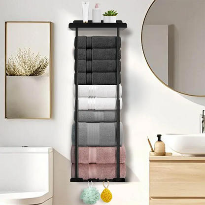 【⏳Limitiertes Angebot – 50 % Rabatt!!】🛁 Ausziehbarer Badezimmer-Handtuchhalter – 38–75 cm höhenverstellbar, Kohlenstoffstahl, bohrerfreie Wandmontage