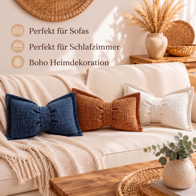 🎀✨ Weiches Chenille-Kissen in Schleifenform – flauschig, dekorativ & vielseitig, jetzt −50%