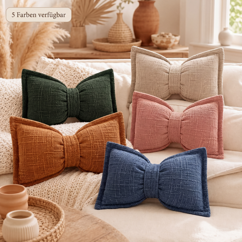 🎀✨ Weiches Chenille-Kissen in Schleifenform – flauschig, dekorativ & vielseitig, jetzt −50%
