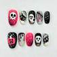 ✨ JETZT 50 % RABATT! !✨Halloween Aufklebe-Nagelset🎃, einfache Anwendung, viele gruselige Muster, perfekt für Halloween-Feste👻
