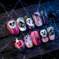 ✨ JETZT 50 % RABATT! !✨Halloween Aufklebe-Nagelset🎃, einfache Anwendung, viele gruselige Muster, perfekt für Halloween-Feste👻