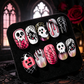 ✨ JETZT 50 % RABATT! !✨Halloween Aufklebe-Nagelset🎃, einfache Anwendung, viele gruselige Muster, perfekt für Halloween-Feste👻