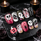 ✨ JETZT 50 % RABATT! !✨Halloween Aufklebe-Nagelset🎃, einfache Anwendung, viele gruselige Muster, perfekt für Halloween-Feste👻