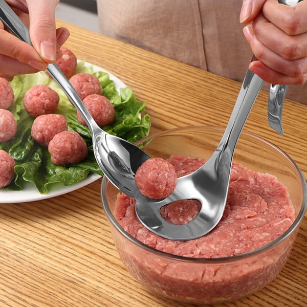 🥳💞 Über 80.000 Stück verkauft!🍡Abtropflöffel für Fleischbällchen | Sauberes Servieren ohne Kleckern, auch für Eis & Melone 🍨🍉