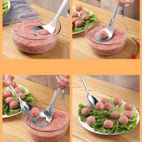 🥳💞 Über 80.000 Stück verkauft!🍡Abtropflöffel für Fleischbällchen | Sauberes Servieren ohne Kleckern, auch für Eis & Melone 🍨🍉