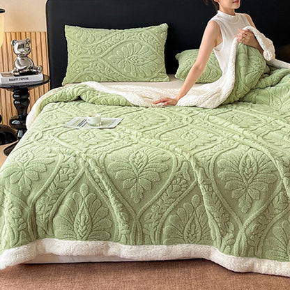 🌸🛋️50% Rabatt✨Kuschelige Teddy-Decke mit Blumenmuster – Weiche und warme Wohndecke für Sofa und Bett