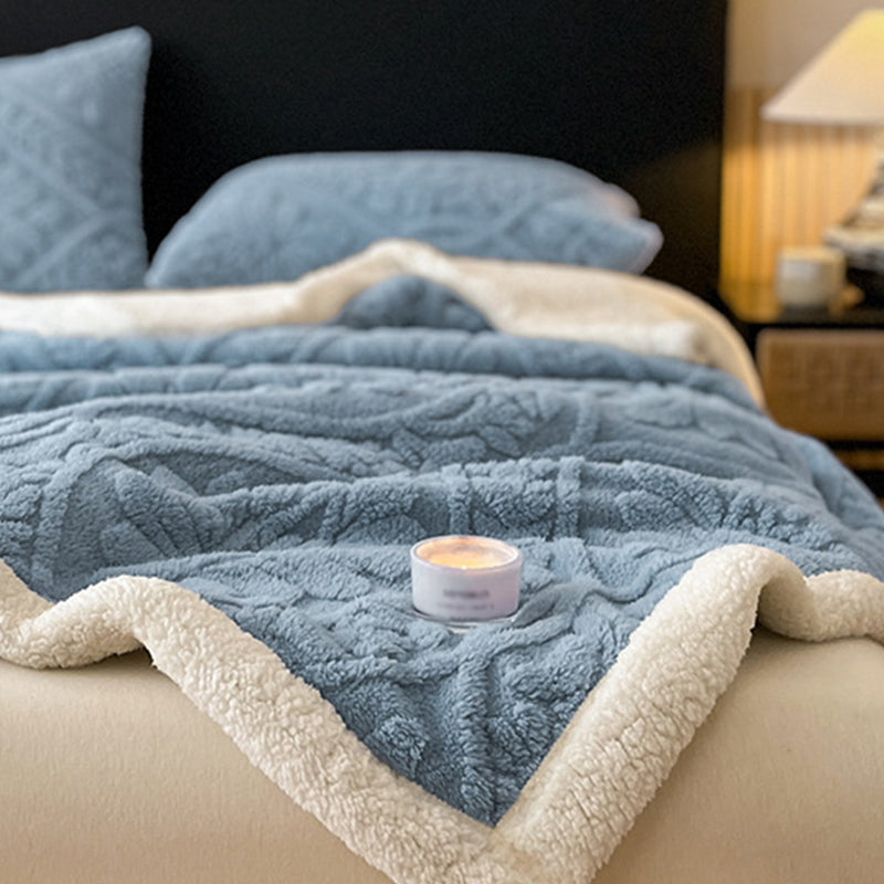 🌸🛋️50% Rabatt✨Kuschelige Teddy-Decke mit Blumenmuster – Weiche und warme Wohndecke für Sofa und Bett