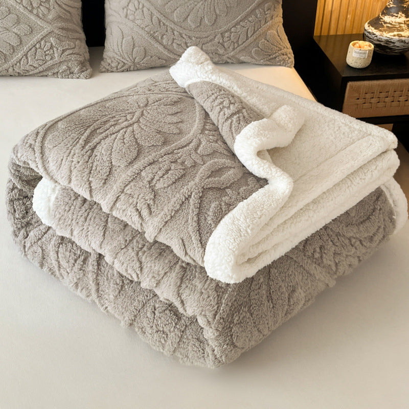 🌸🛋️50% Rabatt✨Kuschelige Teddy-Decke mit Blumenmuster – Weiche und warme Wohndecke für Sofa und Bett