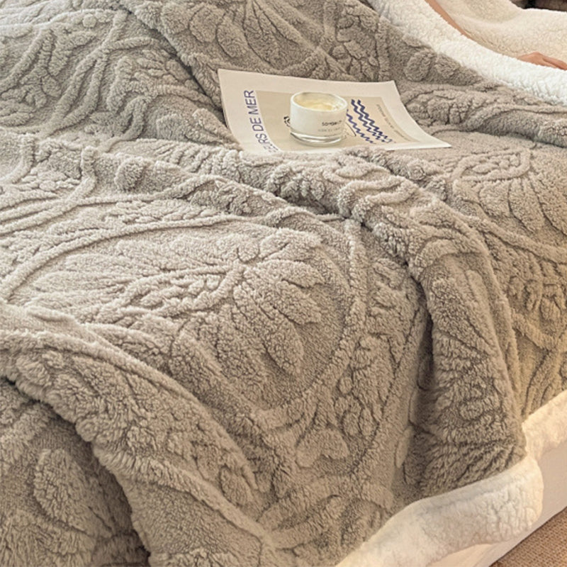 🌸🛋️50% Rabatt✨Kuschelige Teddy-Decke mit Blumenmuster – Weiche und warme Wohndecke für Sofa und Bett