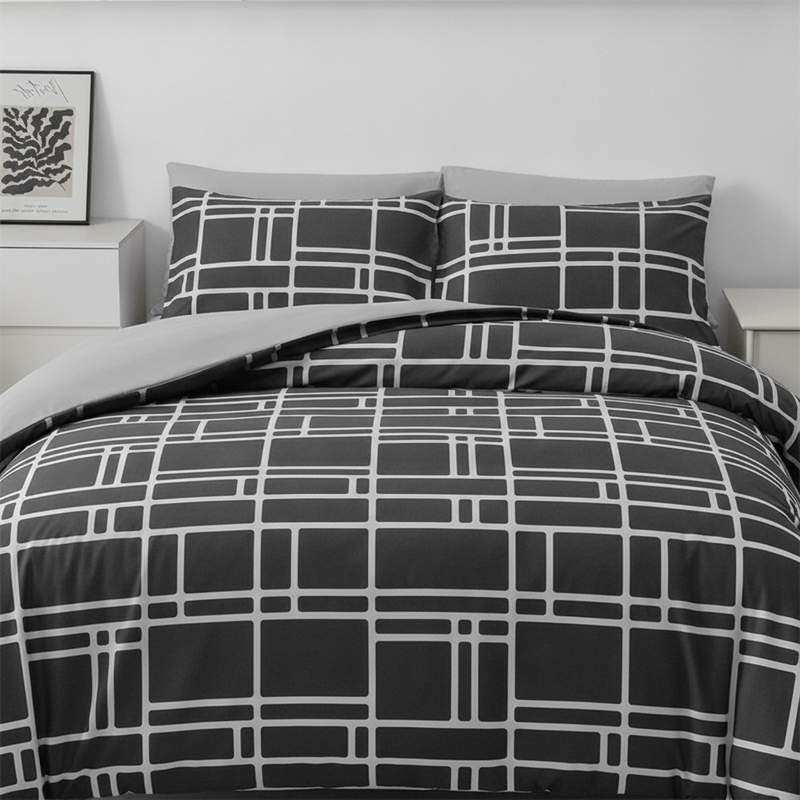 🛏️✨ Modernes geometrisches Bettwäsche-Set – weiches Polyester, vielseitige Größen & pflegeleicht, jetzt −50%