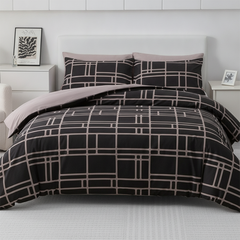 🛏️✨ Modernes geometrisches Bettwäsche-Set – weiches Polyester, vielseitige Größen & pflegeleicht, jetzt −50%