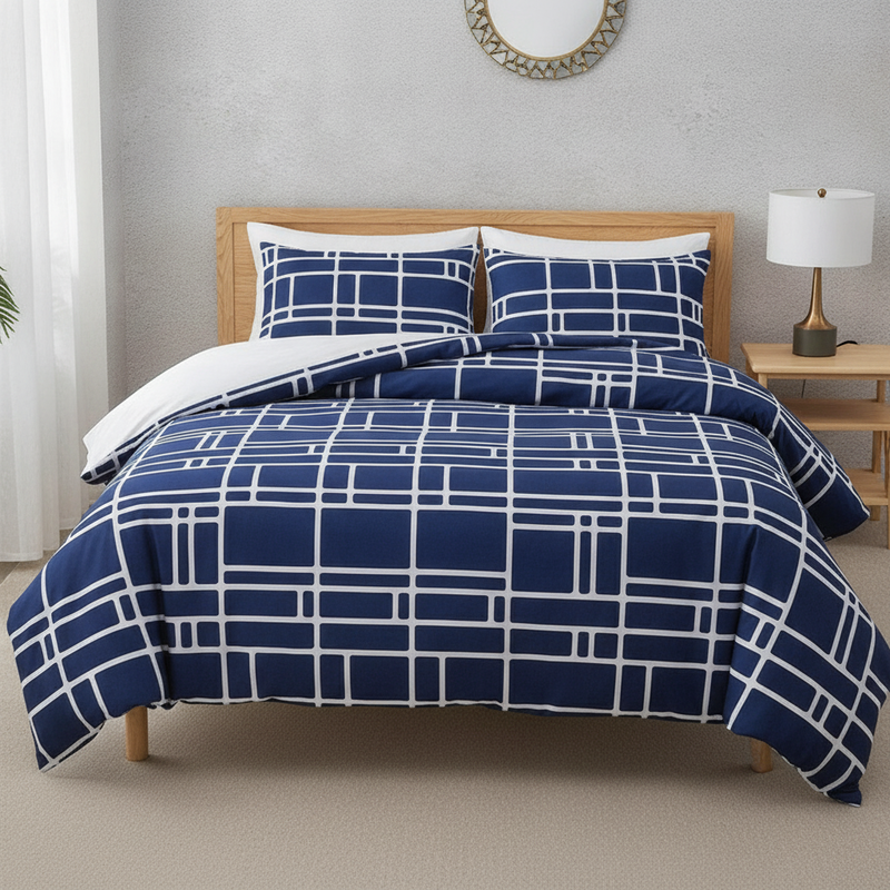 🛏️✨ Modernes geometrisches Bettwäsche-Set – weiches Polyester, vielseitige Größen & pflegeleicht, jetzt −50%