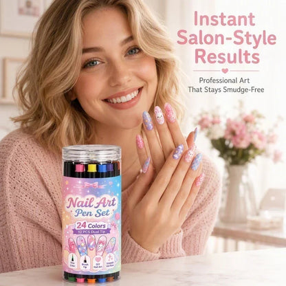 ✨ JETZT 50 % RABATT! !✨💅 24-farbige Nagelkunststifte mit zwei Spitzen – Einfache DIY-Nageldesigns2