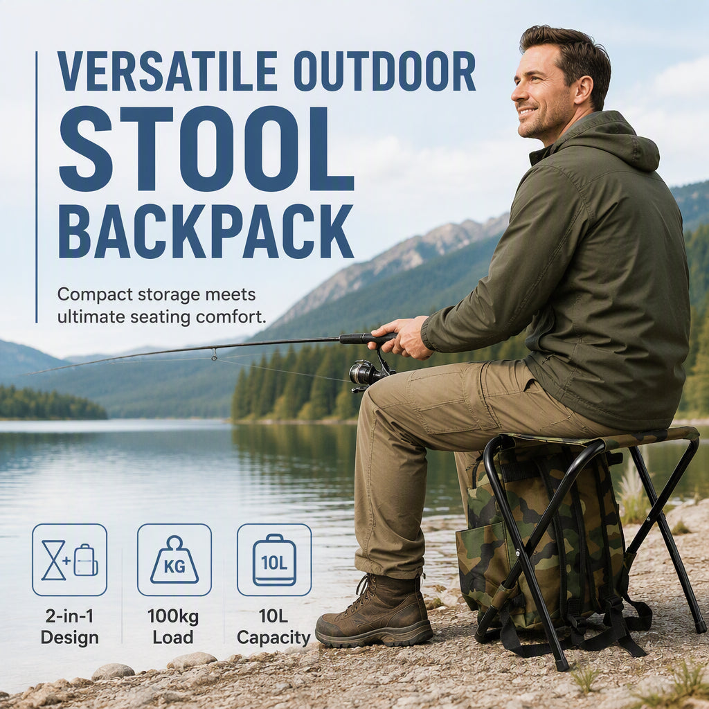 Tragbarer Klappstuhl-Rucksack 2-in-1 Outdoor-Camping-Hocker