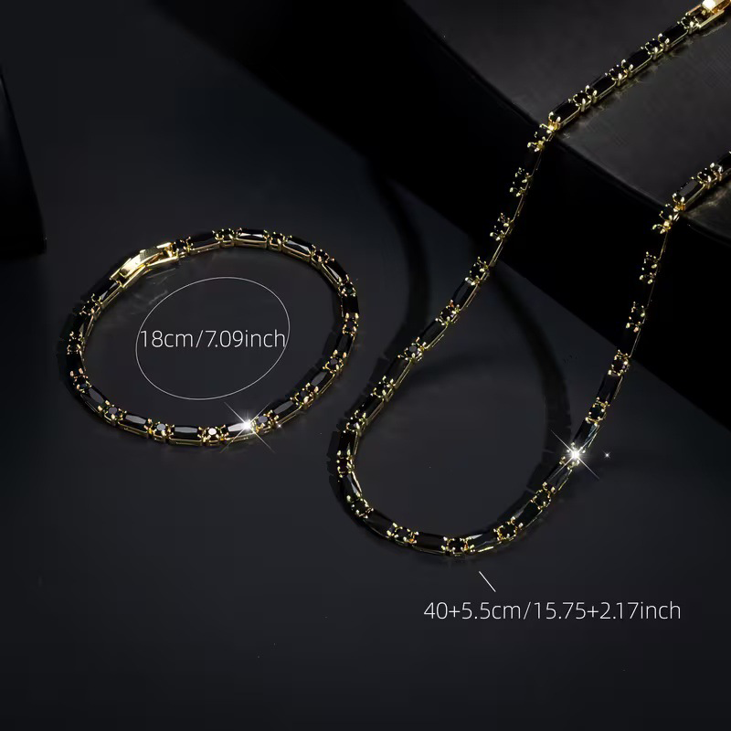 ✨ JETZT 50% RABATT! 💎 Funkelndes Schmuckset für Damen und Herren – Halskette & Armband – Kubischer Zirkonia – Perfekt für Alltag und Feier