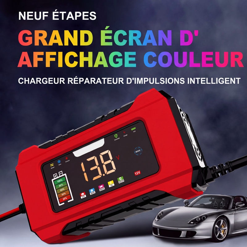 🔋 FLASH-AKTION: 50% RABATT! ⚡ Intelligentes KFZ-Batterieladegerät 12V 6A – 9 Stufen & Impulsreparatur – LCD-Farbdisplay für Blei-Säure-Batterien 🚗