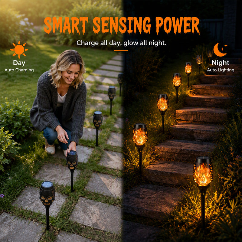 🎃 Halloween Deal | Solar Totenkopf Gartenstab-Lichter