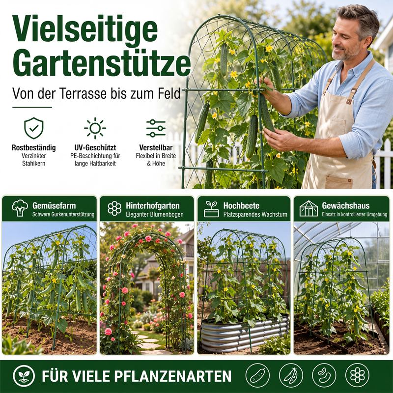 🌿 50% RABATT! 🌱 Stabiles Bogen-Rankgitter – Robust, witterungsbeständig & einfach zu montieren – Ideal für Kletterpflanzen, Rosen & Gartengestaltung 🏡