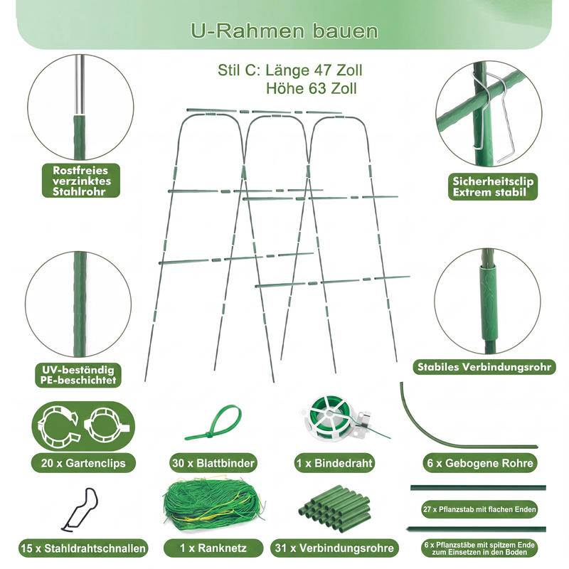 🌿 50% RABATT! 🌱 Stabiles Bogen-Rankgitter – Robust, witterungsbeständig & einfach zu montieren – Ideal für Kletterpflanzen, Rosen & Gartengestaltung 🏡