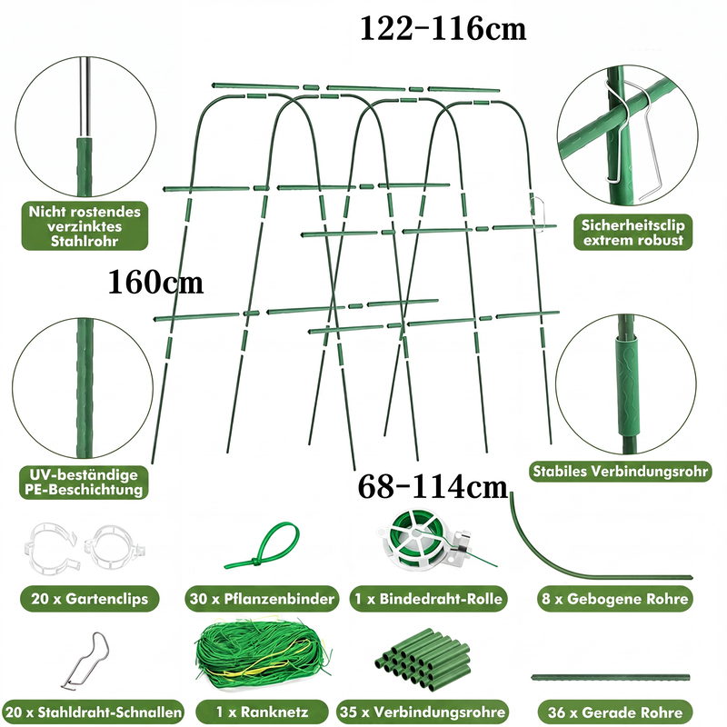 🌿 50% RABATT! 🌱 Stabiles Bogen-Rankgitter – Robust, witterungsbeständig & einfach zu montieren – Ideal für Kletterpflanzen, Rosen & Gartengestaltung 🏡