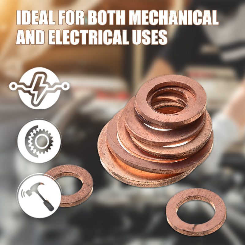 🔧 50% RABATT! ⚙️ Kupfer‑Unterlegscheiben – 100/200‑tlg., vielseitig & korrosionsbeständig ✨