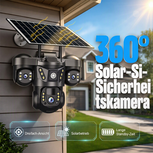 📹50% RABATT! ☀️ Triple-Lens Solar-WLAN-Kamera – Rundumsicht & Nachtsicht ✨