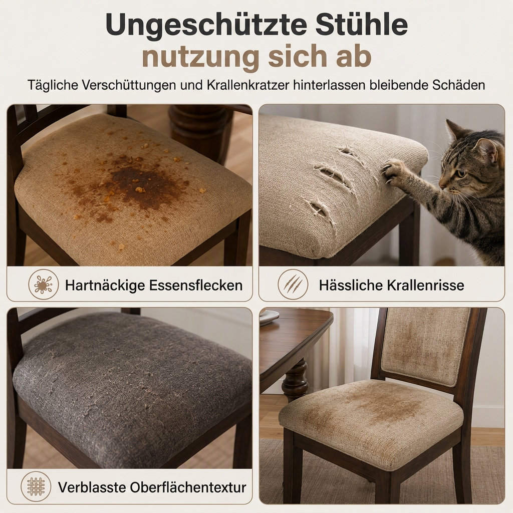 📢📢Zeitlich begrenztes Sonderangebot：1+1 GRATIS! ⏰Elastische trägerlose Esszimmerstuhl-Sitzbezug, dehnbarer Kissenbezug mit Schuss- und Kettmuster für Zuhause und Hotel