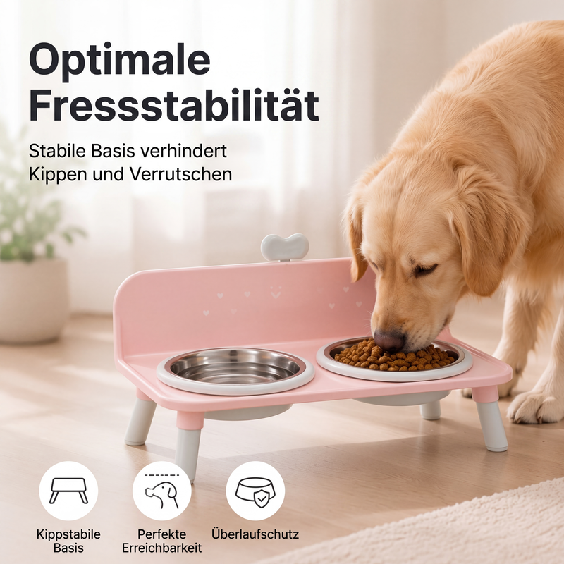🐶 50 % Rabatt!🐾 Höhenverstellbarer Doppelnapf für Hunde & Katzen – Abnehmbare Futternäpfe mit stabilem Napfständer
