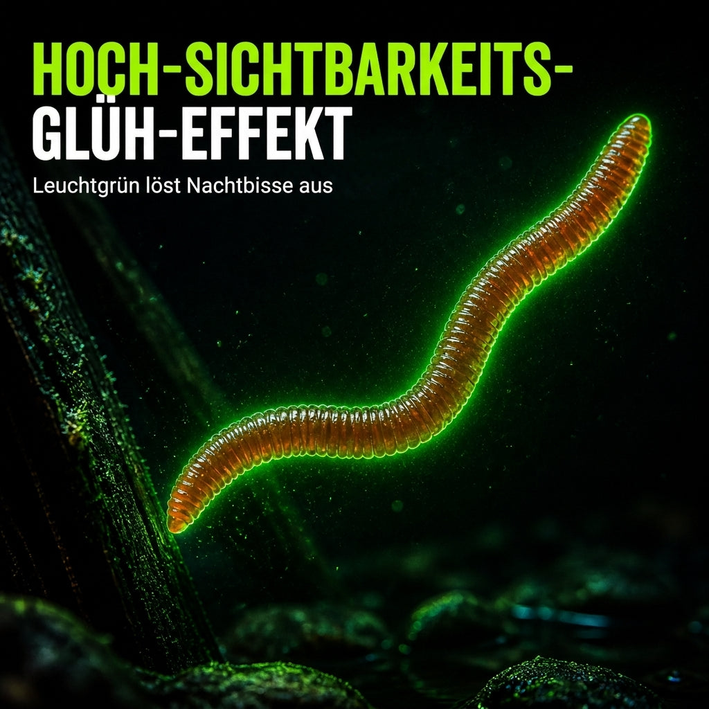📢📢50 % RABATT !! ⏰Weiche Regenwurm-Simulation Angelköder, mit Garnelenduft versehene künstliche Wurmköder für Süß- und Salzwasser, Packung mit 50 oder 100 Stück