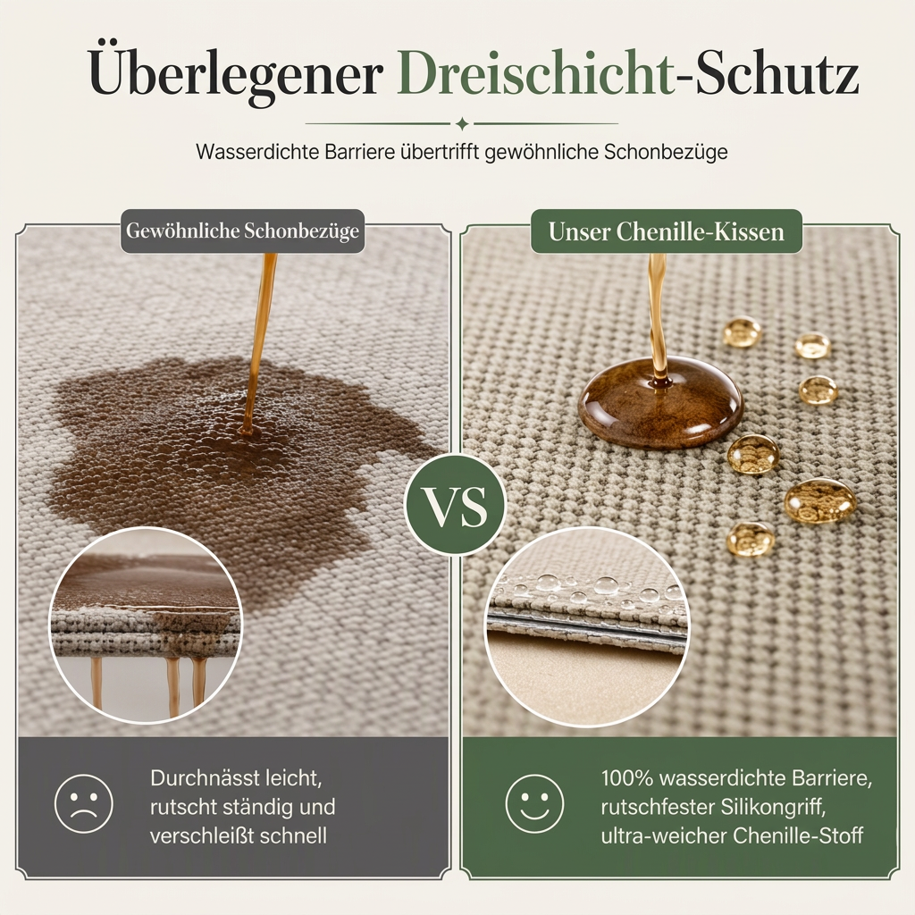 🌸 JETZT 50% RABATT! 🌸 Wasserdichter Chenille-Sofakissenbezug, rutschfester, urinbeständiger Sofaauflagenbezug für alle Jahreszeiten