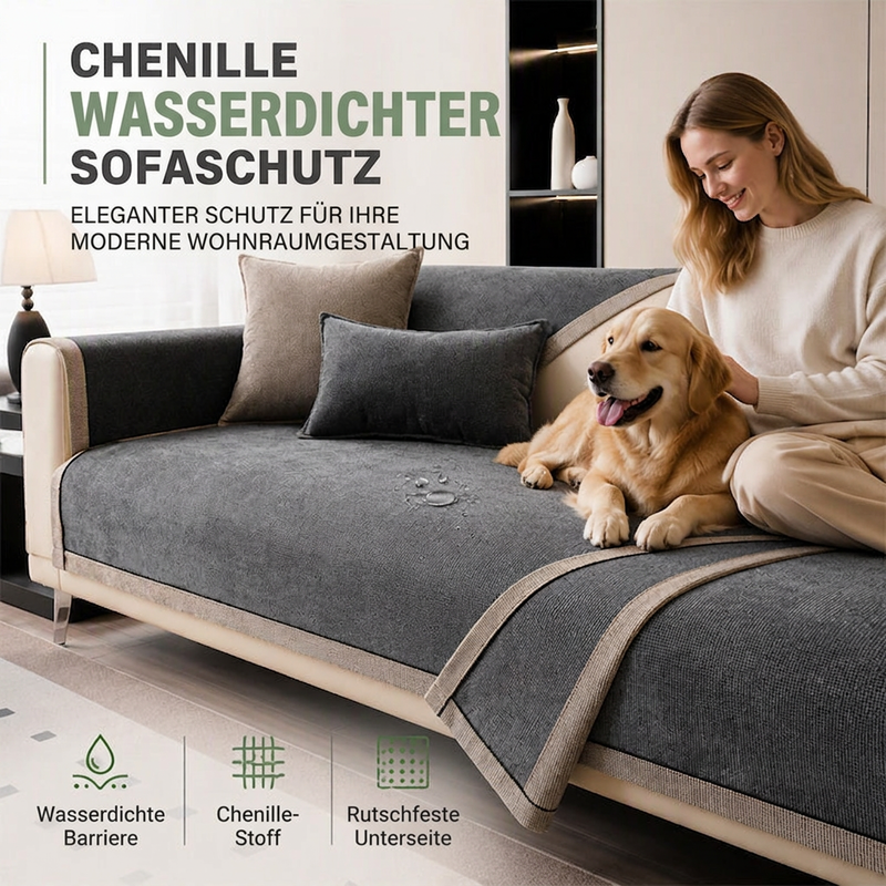 🌸 JETZT 50% RABATT! 🌸 Wasserdichter Chenille-Sofakissenbezug, rutschfester, urinbeständiger Sofaauflagenbezug für alle Jahreszeiten