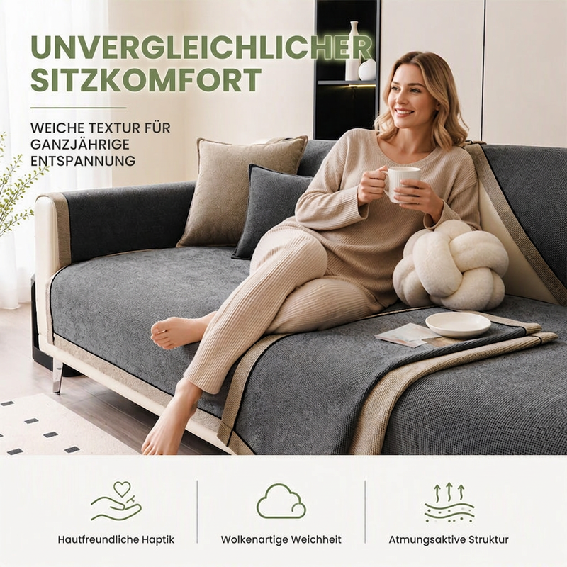 🌸 JETZT 50% RABATT! 🌸 Wasserdichter Chenille-Sofakissenbezug, rutschfester, urinbeständiger Sofaauflagenbezug für alle Jahreszeiten