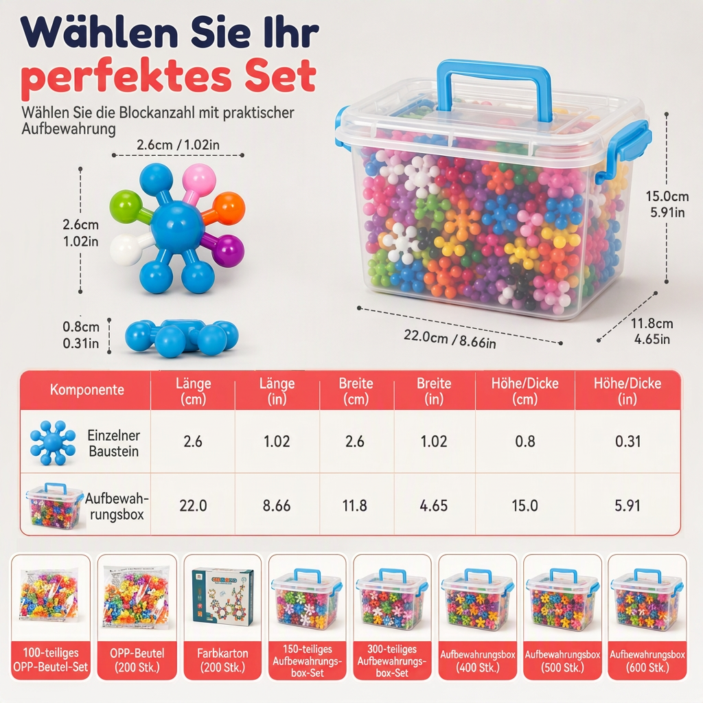 ❄️🧩 3D-Steckschneeflocken-Bausteine für Kinder – kreatives Bauen und Verbinden der Teile ✨