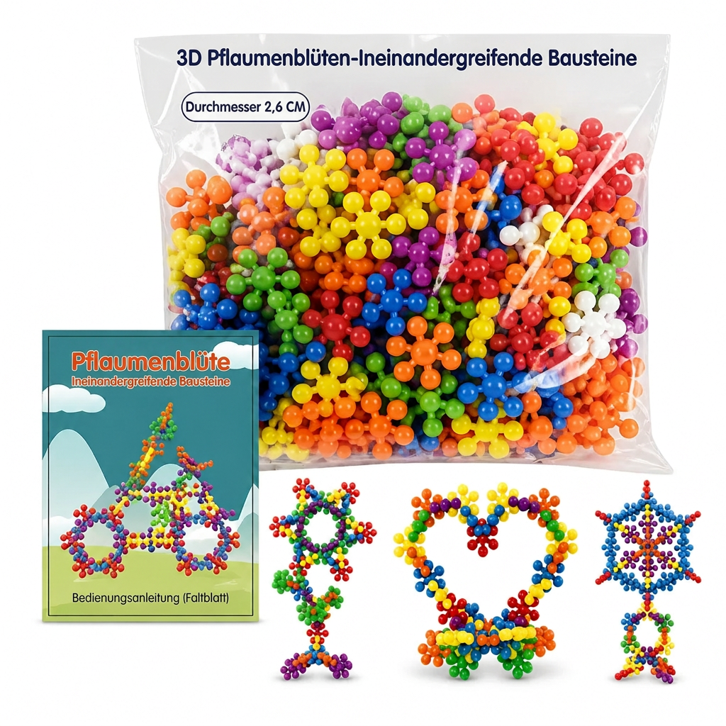 ❄️🧩 3D-Steckschneeflocken-Bausteine für Kinder – kreatives Bauen und Verbinden der Teile ✨