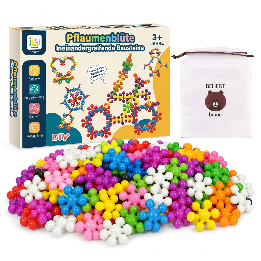 ❄️🧩 3D-Steckschneeflocken-Bausteine für Kinder – kreatives Bauen und Verbinden der Teile ✨