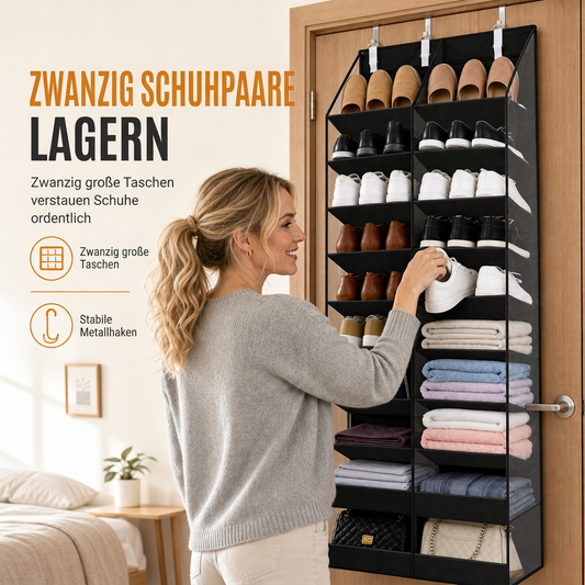 🧺✨ Über der Tür hängende Aufbewahrungstasche mit 20 Netztaschen – großer mehrlagiger Organizer für mehr Ordnung im Haushalt 🏠