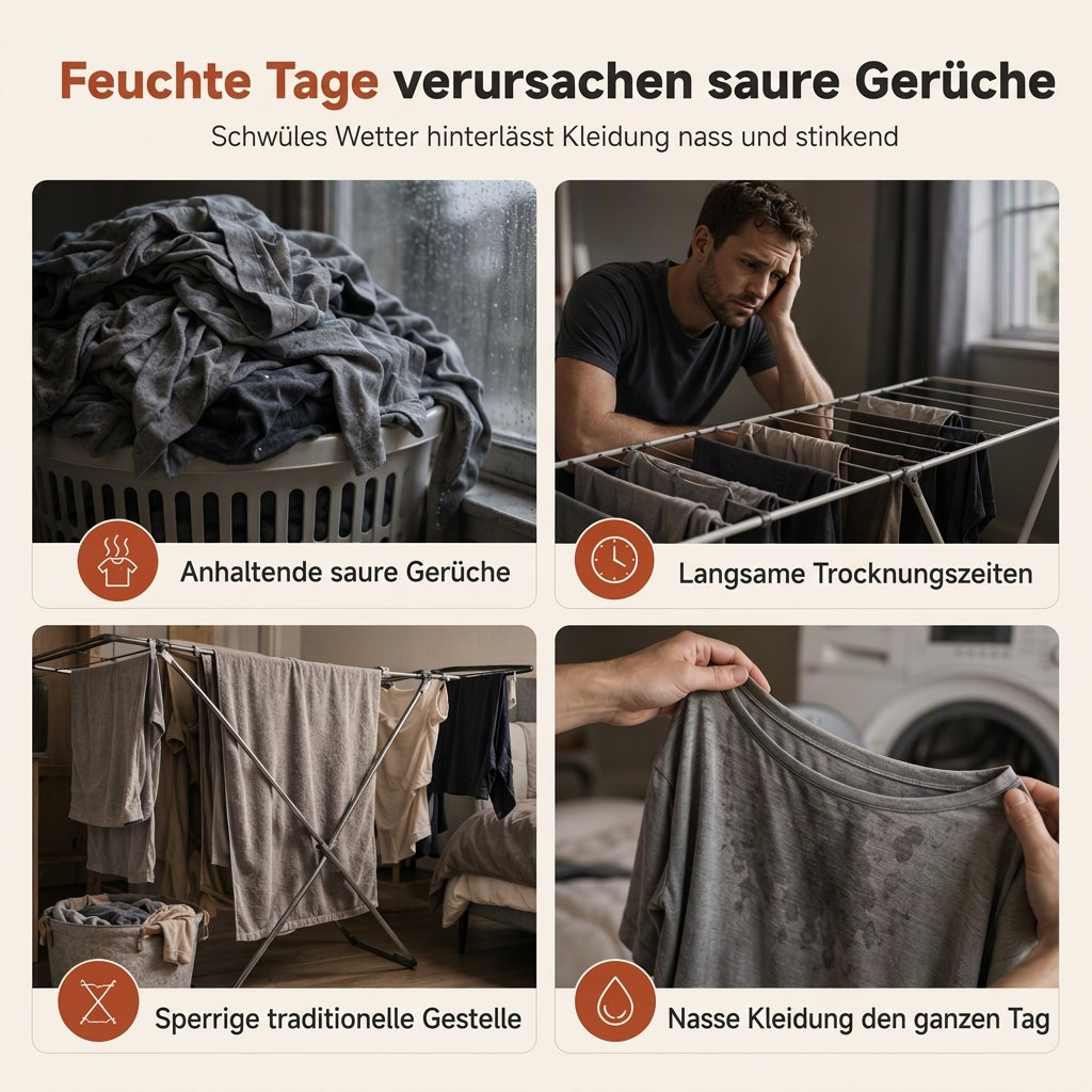👕 Tragbarer Kleidungstrockner: Schnelle Hitze, geräuschloses Trocknen bei Nacht, faltbar, reisegeeignet, Aufbau in 4 Schritten