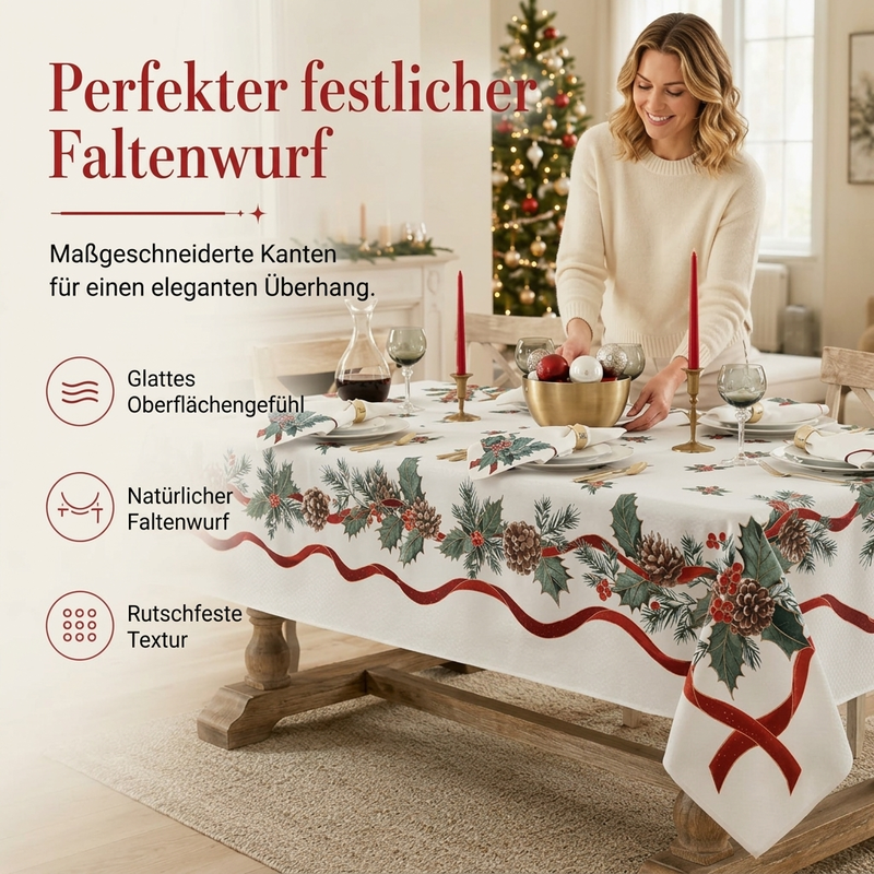✨ JETZT 50 % RABATT! !✨Wasserfeste Festtagstischdecke