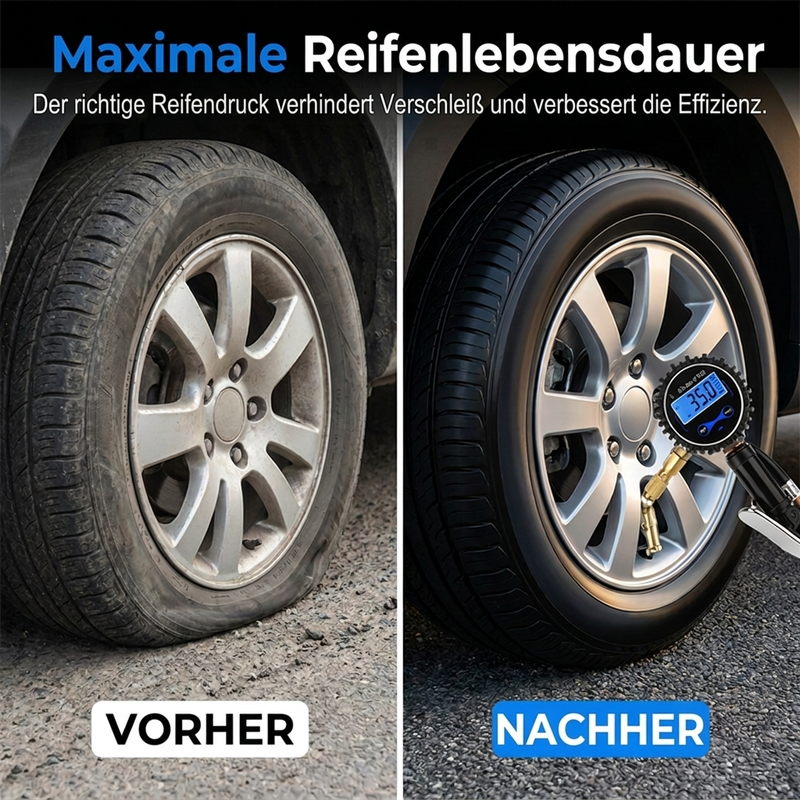📢📢50% RABATT !!⏰Digitaler Reifendruckmesser mit Aufpumpfunktion