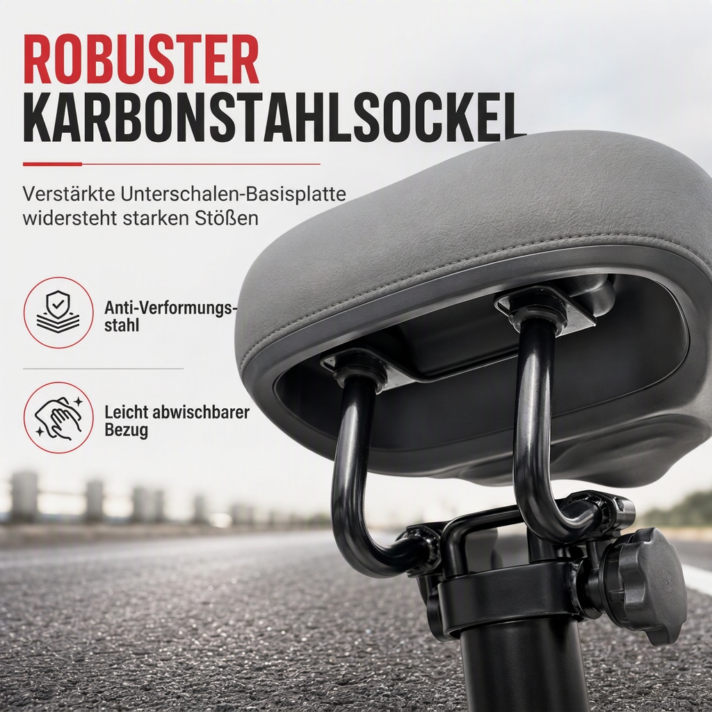 📢📢50% RABATT !!⏰ Breiter Fahrradsattel – Rückenlehne & übergroßer Komfort für E-Bikes ✨
