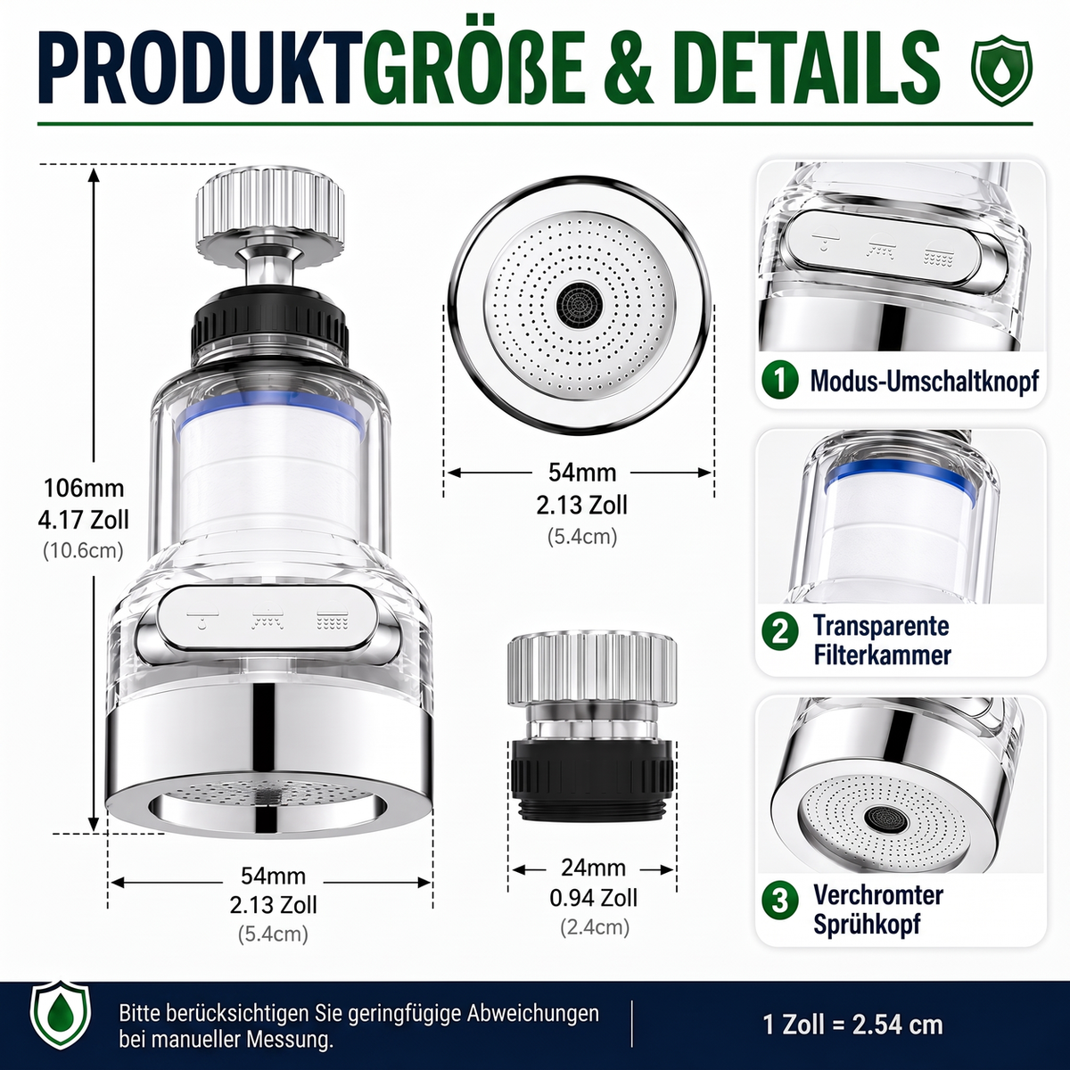 ⏳ Zeitlich begrenzte Sonderaktion ⏰ 360° drehbarer Wasserhahnfilter – spritzwassergeschützt und mehrschichtig gefiltert. Passend für Küchenarmaturen, reinigt Wasser und verhindert Spritzwasser. Saubereres Waschbecken, sicheres Wasser! ✨