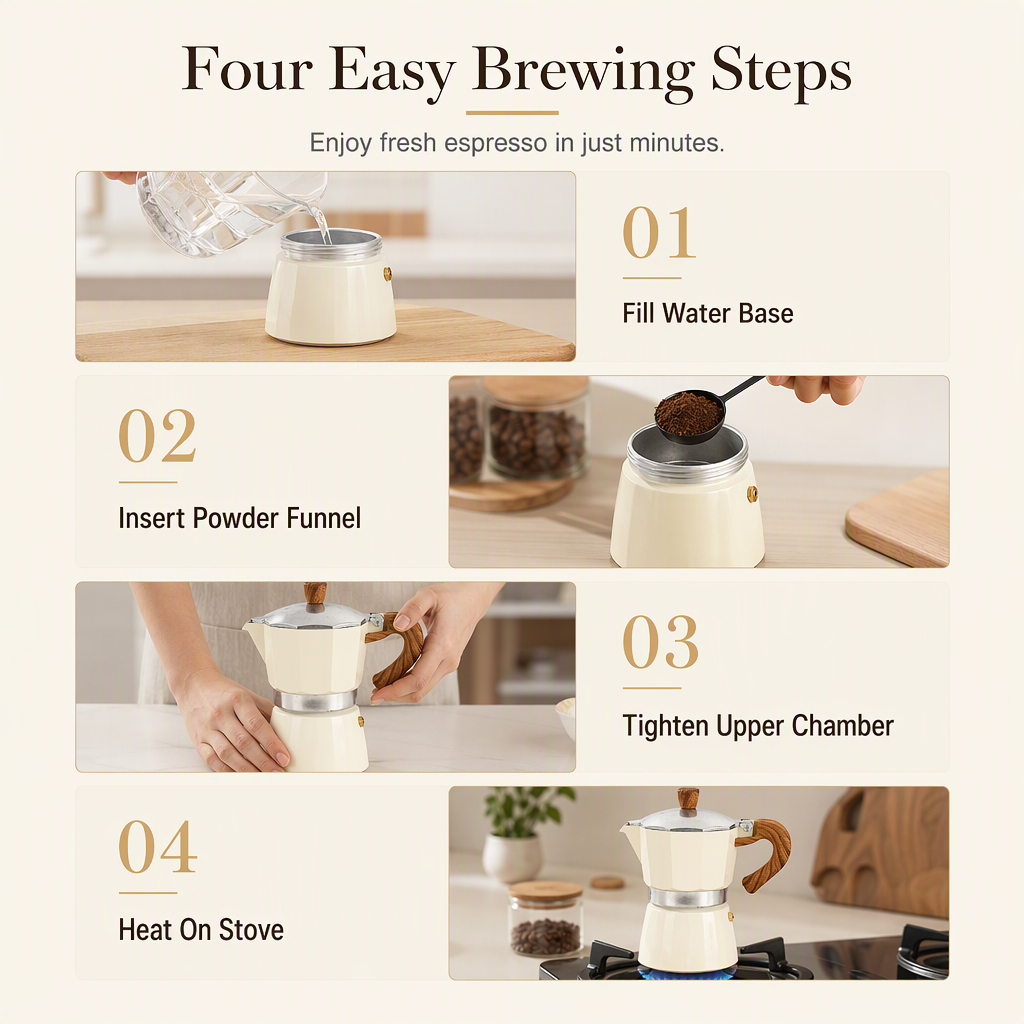 Klassischer italienischer Espressokocher für zu Hause