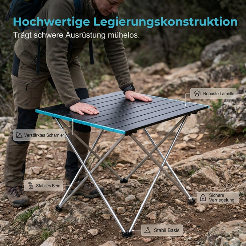 Ultraleichter klappbarer Campingtisch aus Aluminium