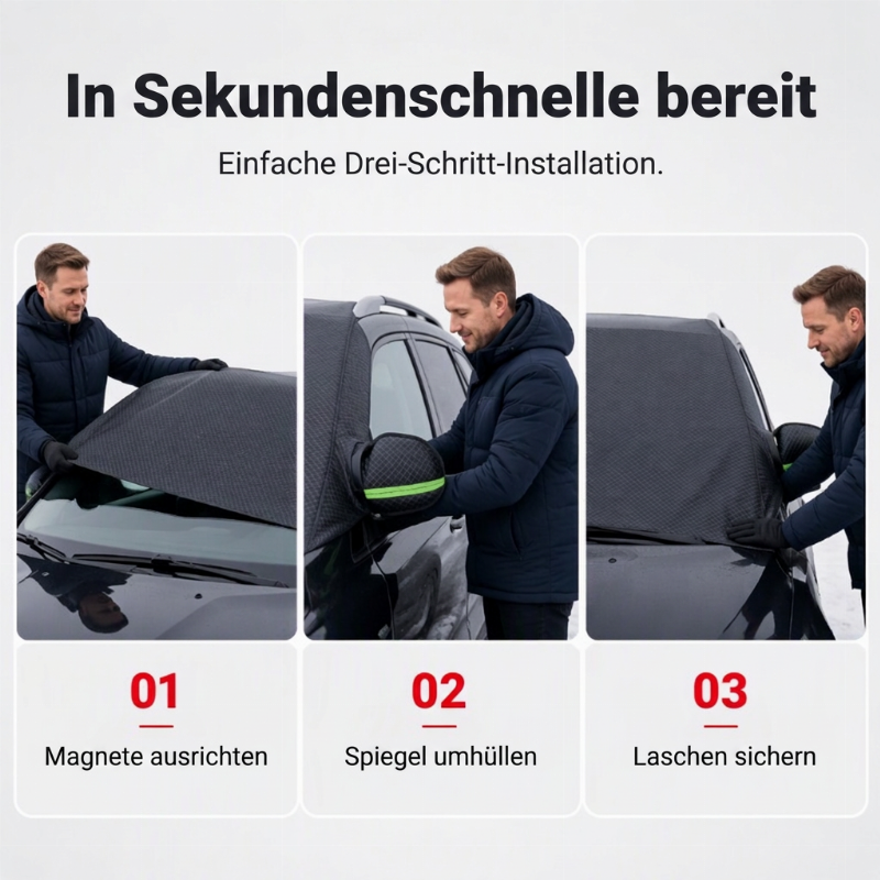 🚗 50% RABATT! ❄️ Magnetische Windschutzscheibenabdeckung – Oxford, 6 Magnete & Diebstahlschutz ✨