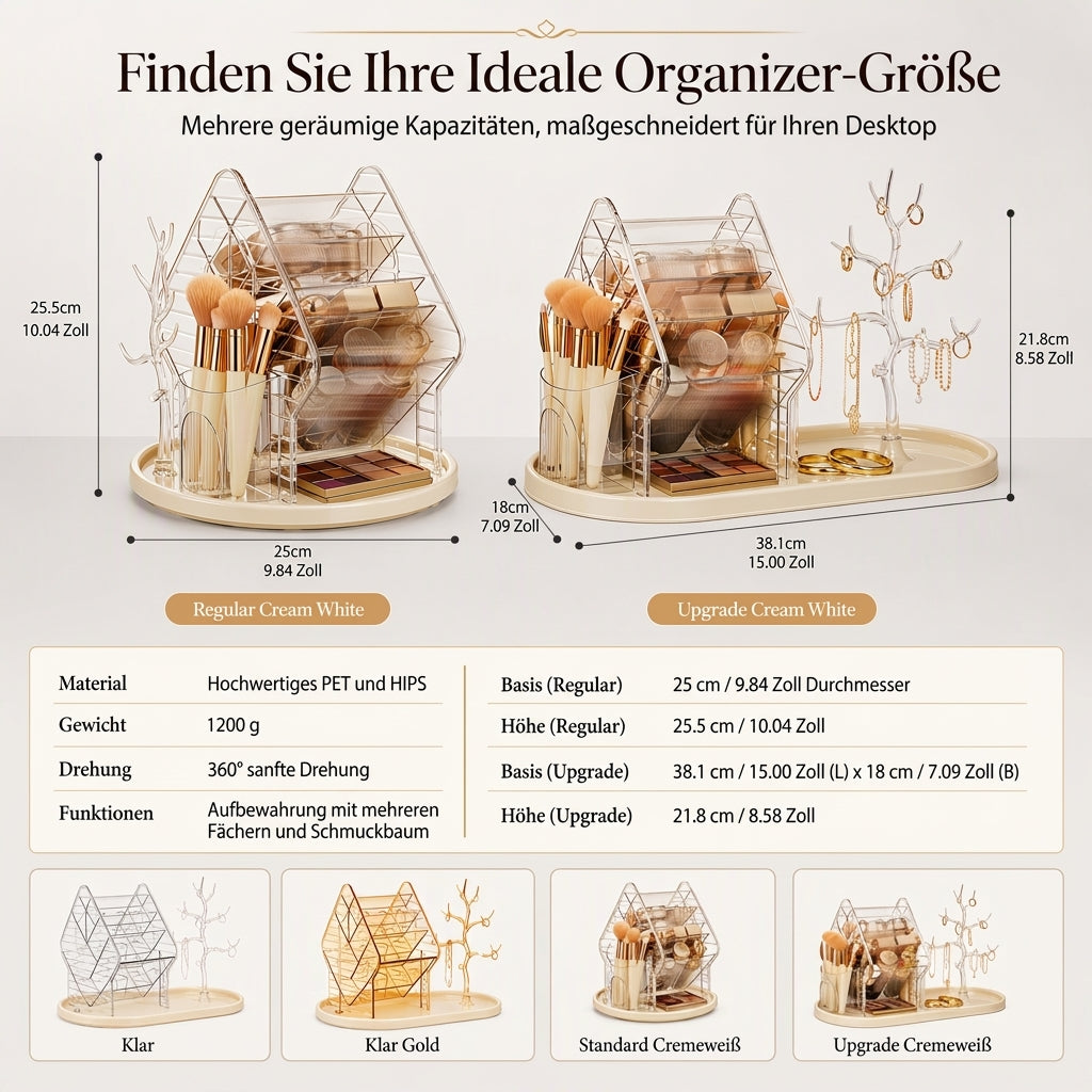 💄 50% RABATT! 🔄 Transparenter Make-up-Organizer – Drehbar & platzsparend ✨